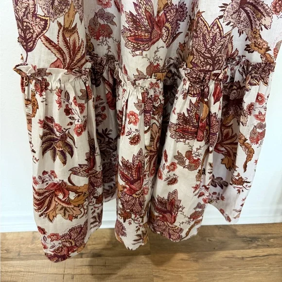 EUC Cara Cara Blue Hill Floral Print linen Dress - Picture 5 of 11